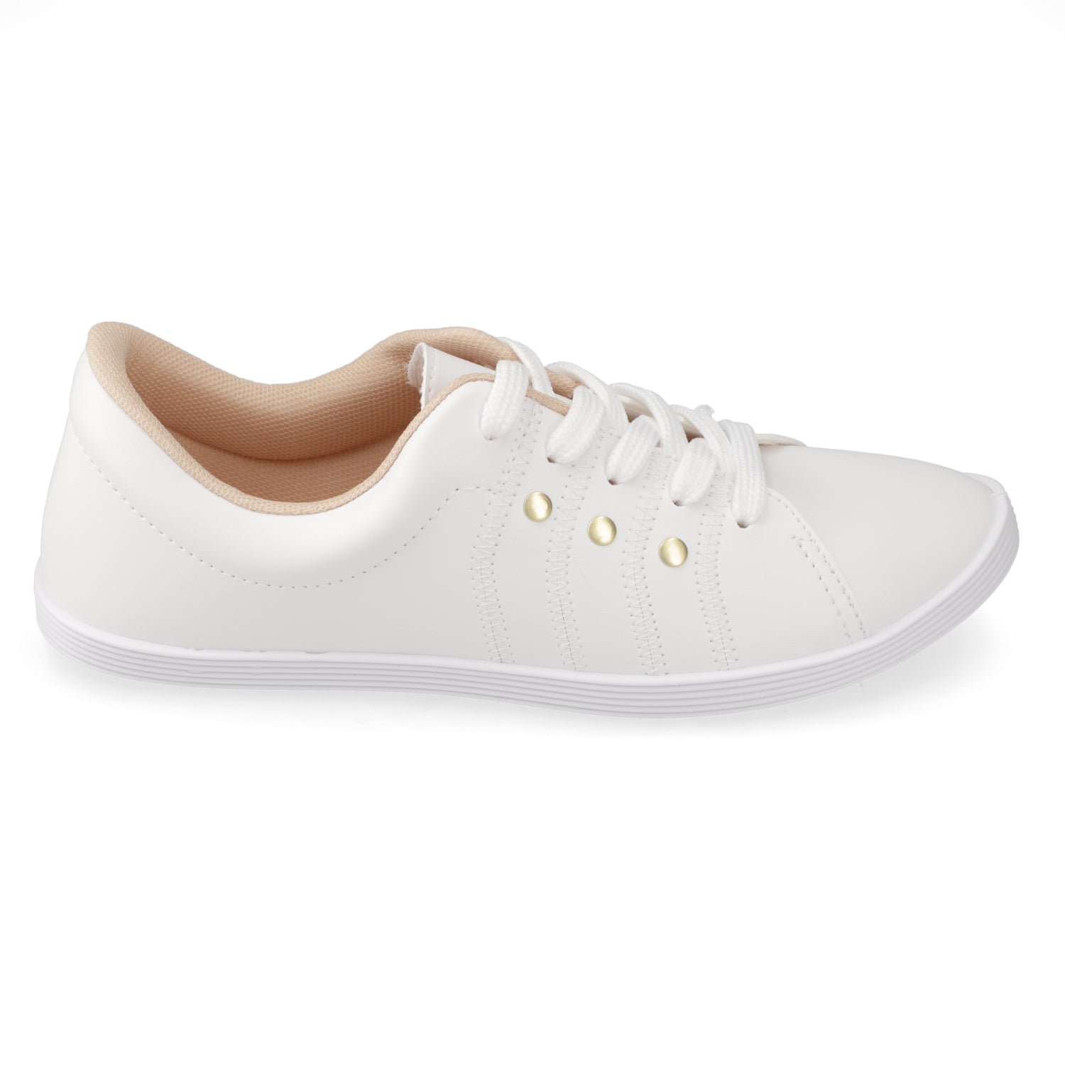 Zapatilla Casual Eco Cuero Blanco 35 / Blanco