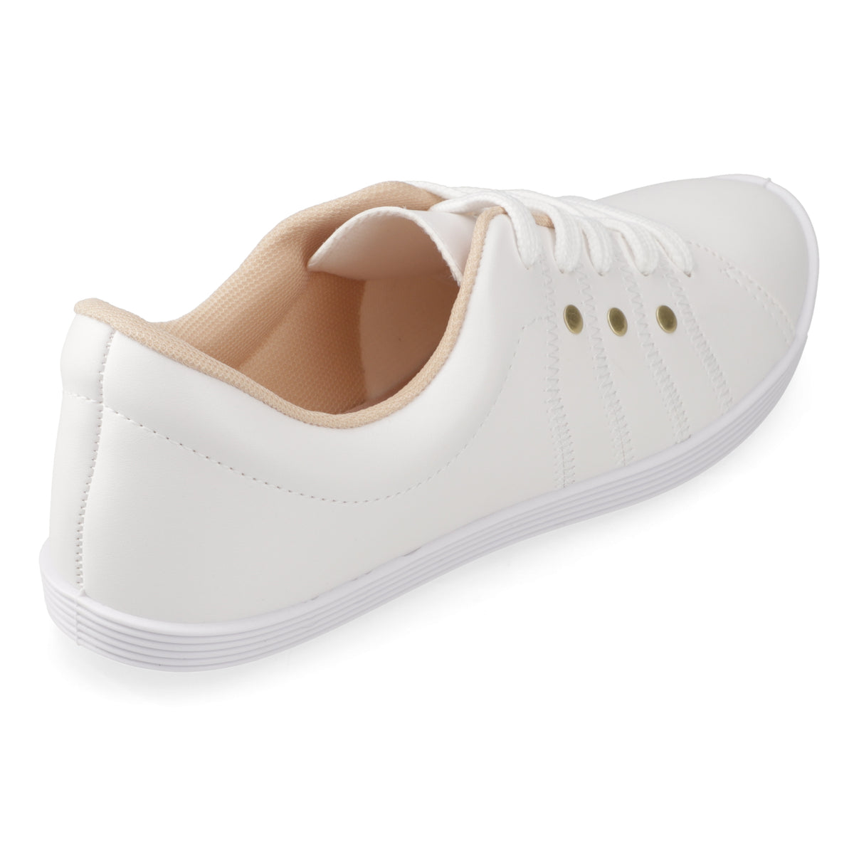 Zapatilla Casual Eco Cuero Blanco 35 / Blanco