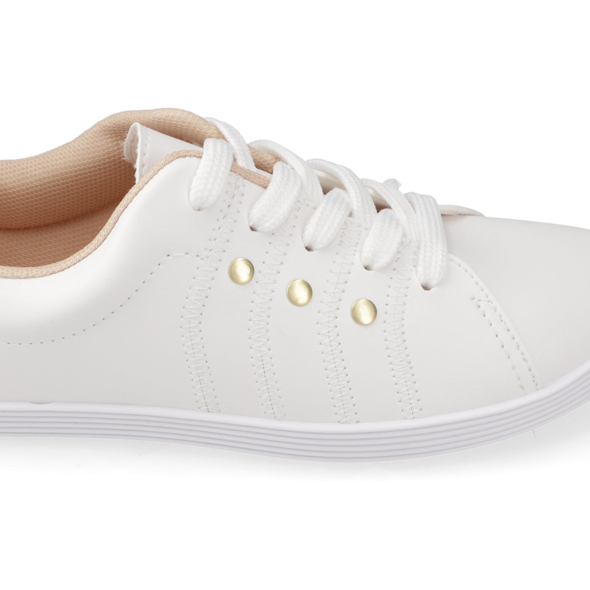 Zapatilla Casual Eco Cuero Blanco 35 / Blanco