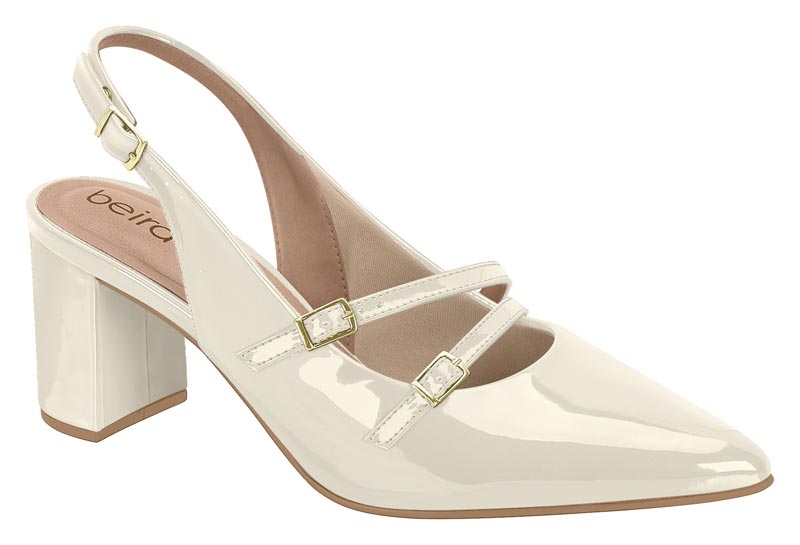 Taco Cuadrado Eco Cuero Blanco 35