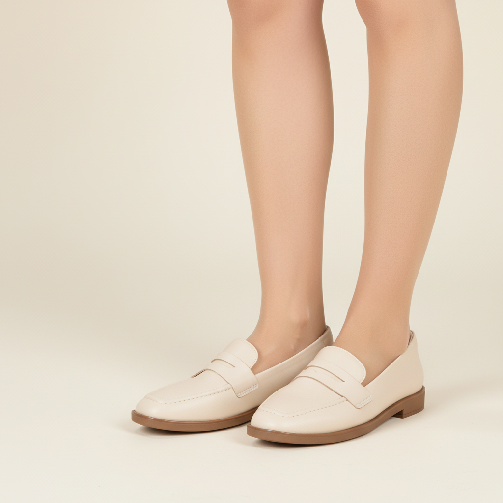 Mocasin Crema Beira Rio 35 / Crema