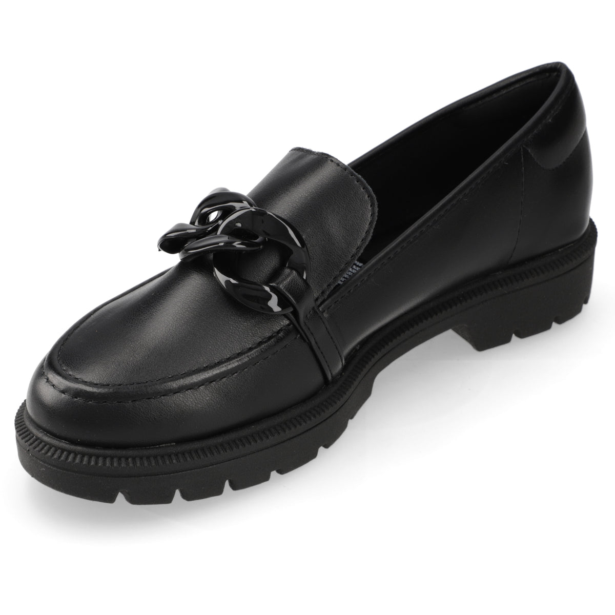Mocasin Eco Cuero Negro 35 / Negro