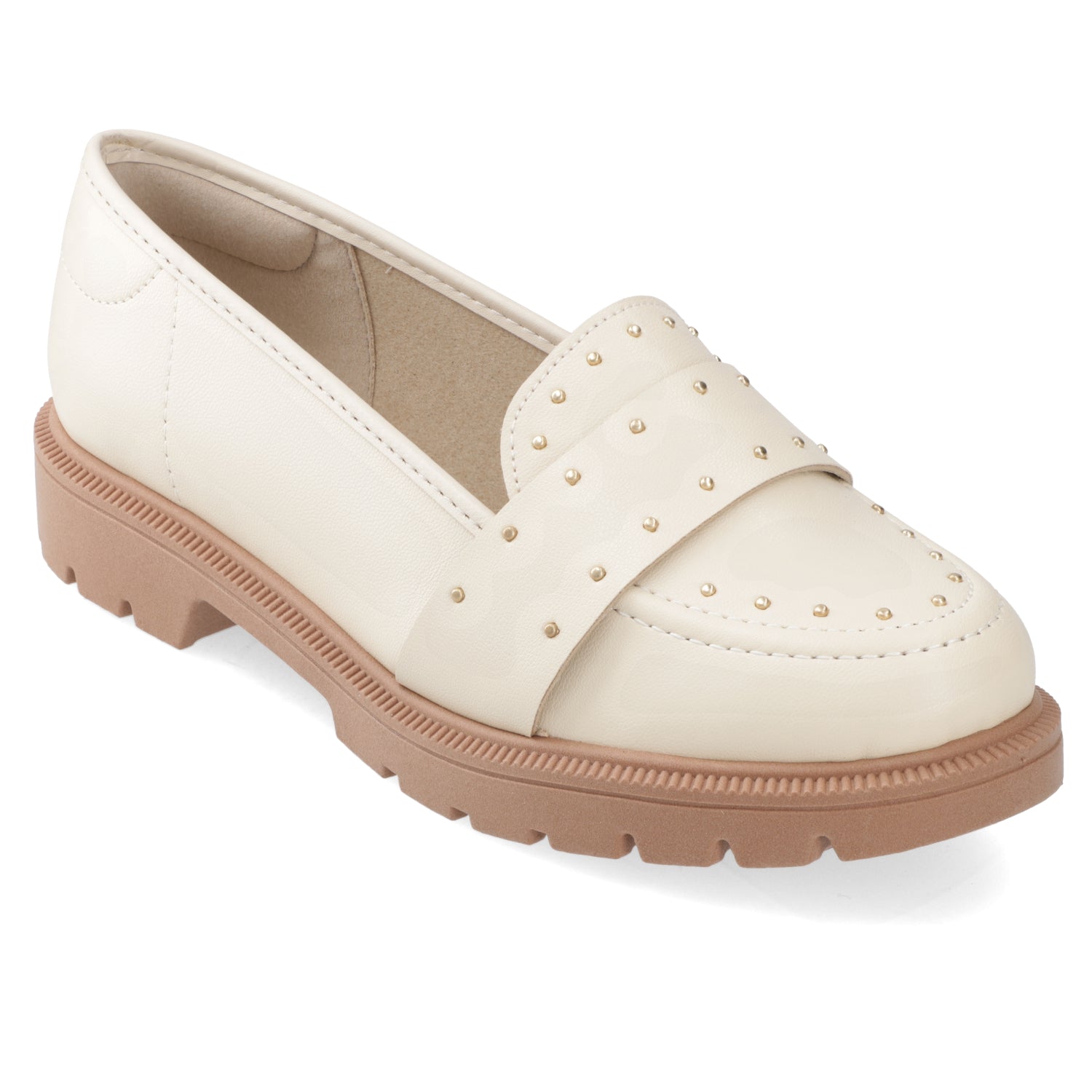 Mocasines Crema Beira Rio 35 / Crema