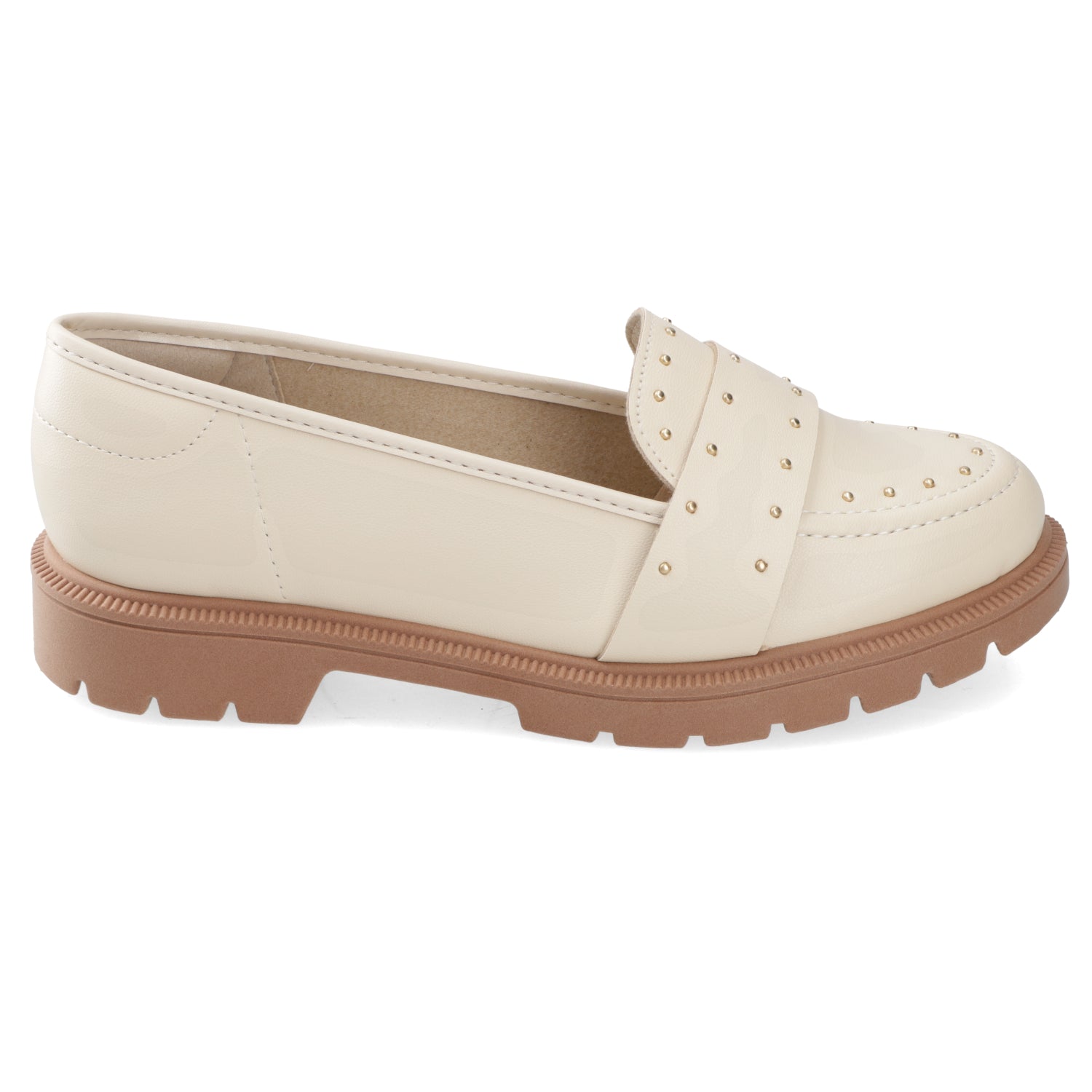 Mocasines Crema Beira Rio 35 / Crema