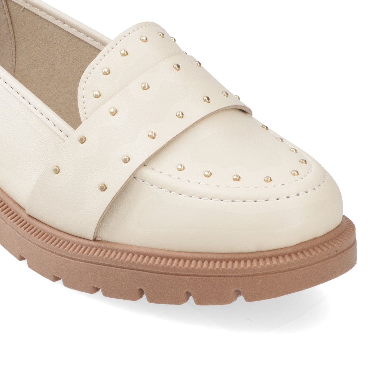 Mocasines Crema Beira Rio 35 / Crema