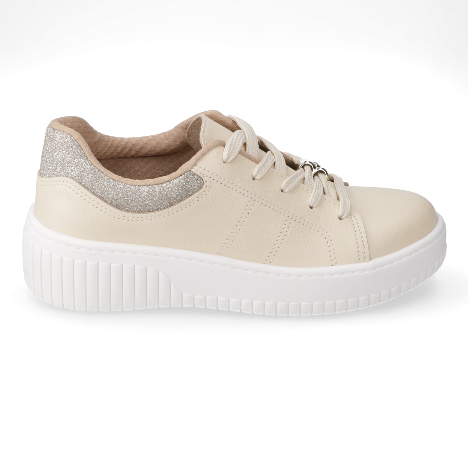 Zapatilla Casual Eco Cuero Beira Rio Crema