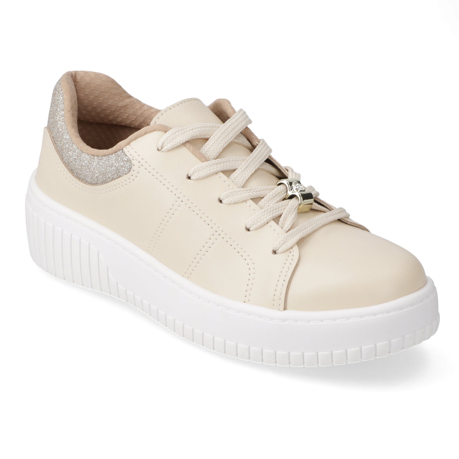 Zapatilla Casual Eco Cuero Beira Rio Crema