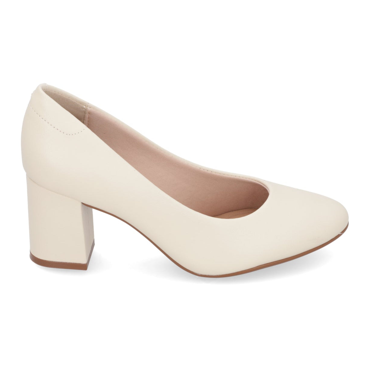 Taco Cuadrado Eco Cuero Crema 35 / Crema