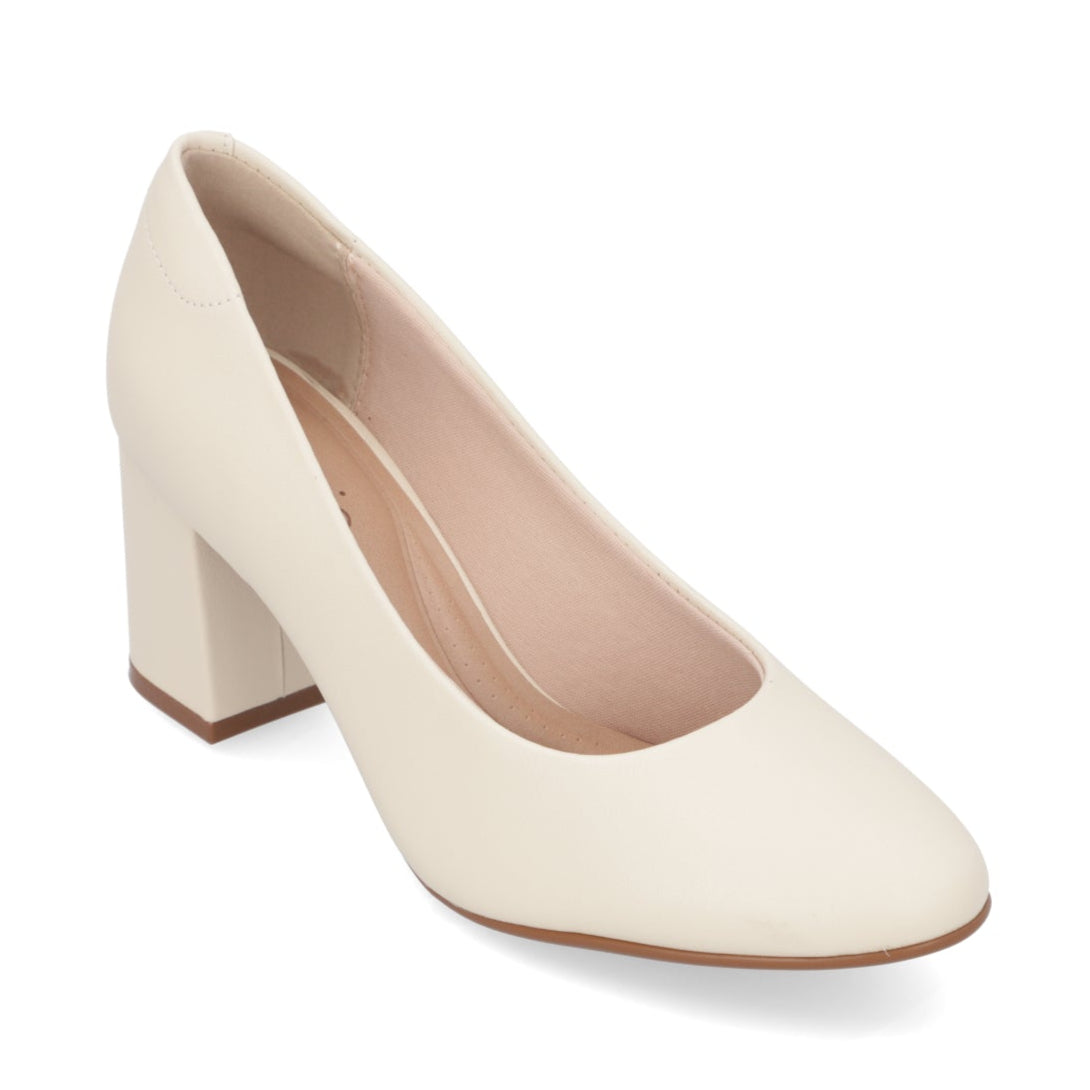 Taco Cuadrado Eco Cuero Crema 35 / Crema