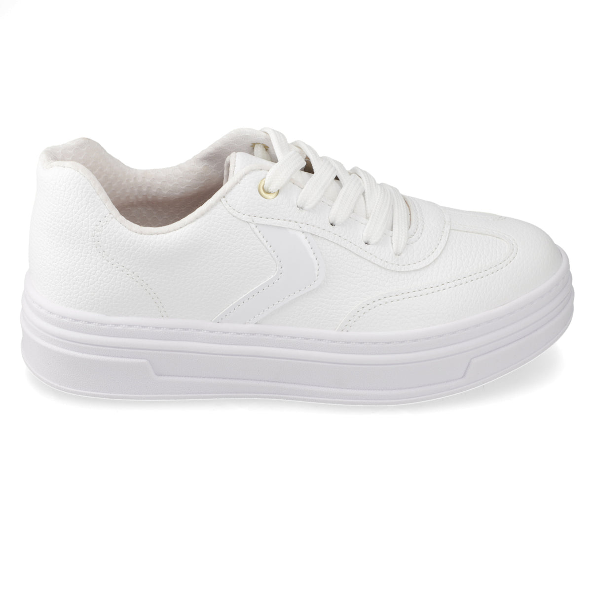 Zapatilla Casual Eco Cuero Blanco 35 / Blanco