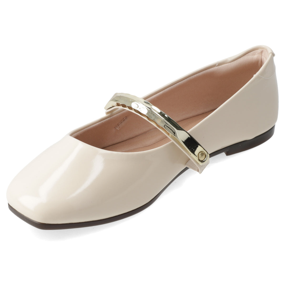Ballerina Crema Beira Rio Efecto Charol 35 / Crema