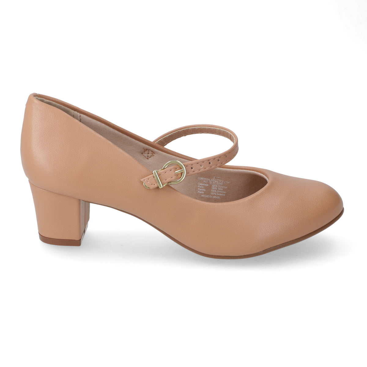 Taco Ancho 5 cm Nude Beira Rio