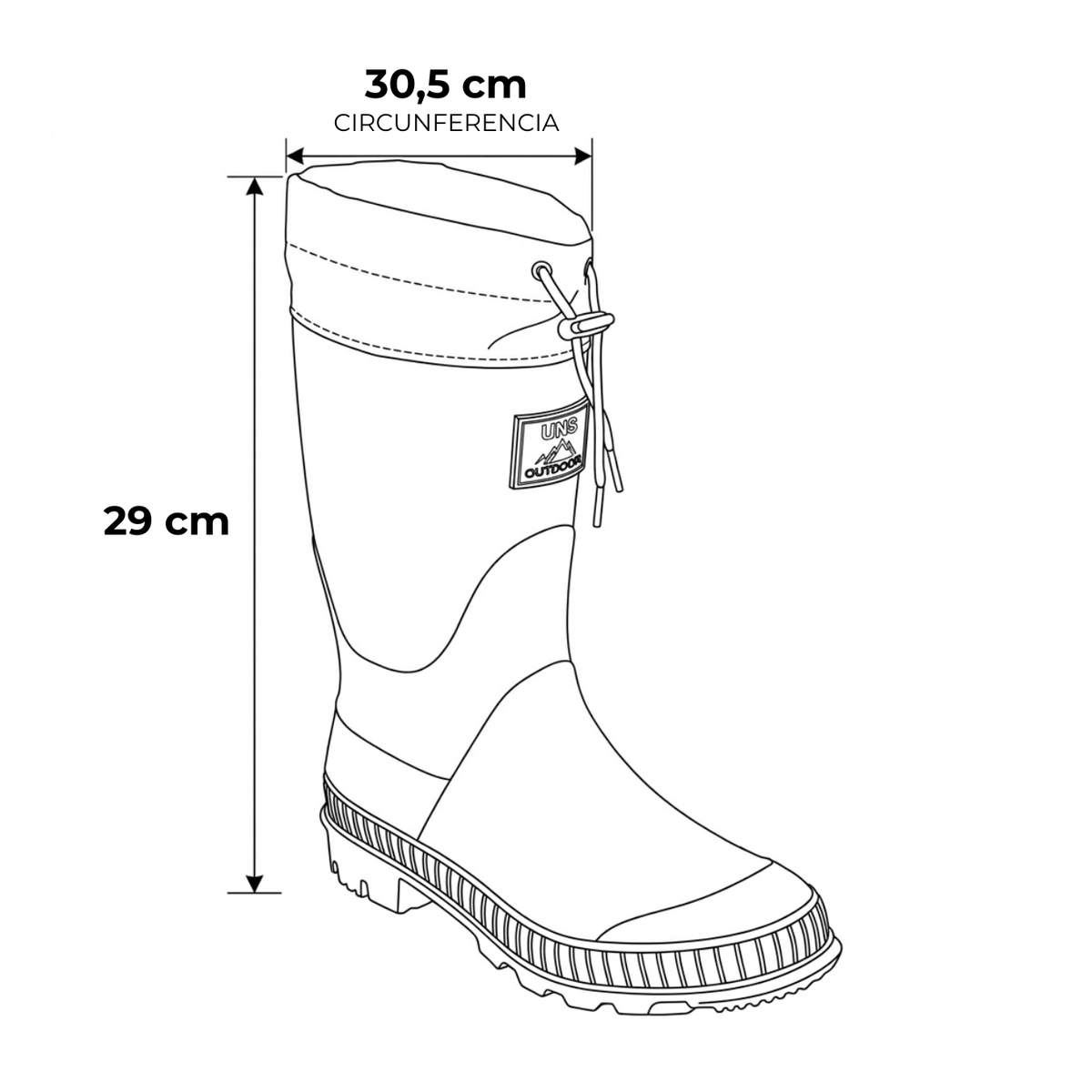 Bota de Agua Mujer Negra Flores