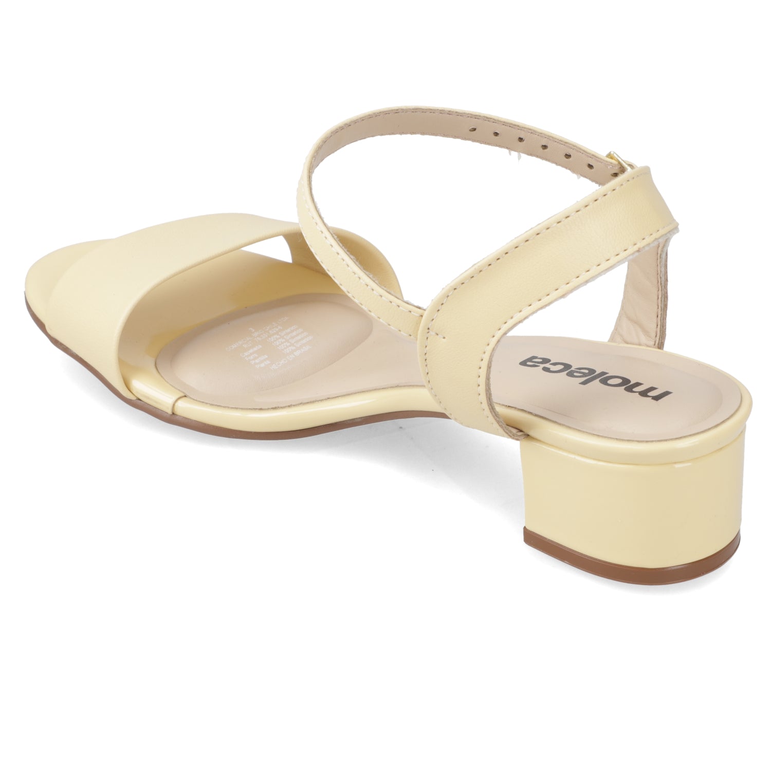 Sandalia Taco Ancho Bajo Amarillo Moleca 35 / Amarillo