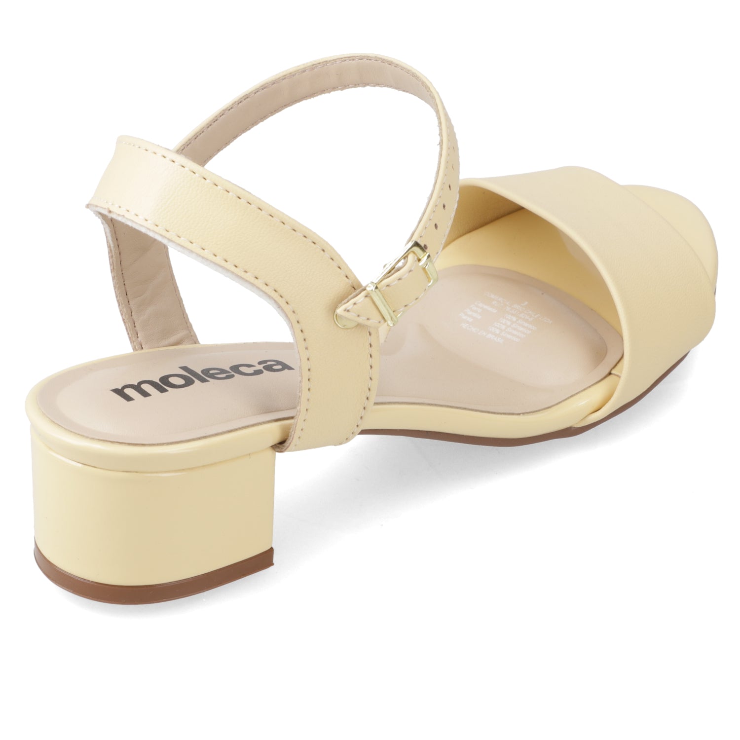 Sandalia Taco Ancho Bajo Amarillo Moleca 35 / Amarillo