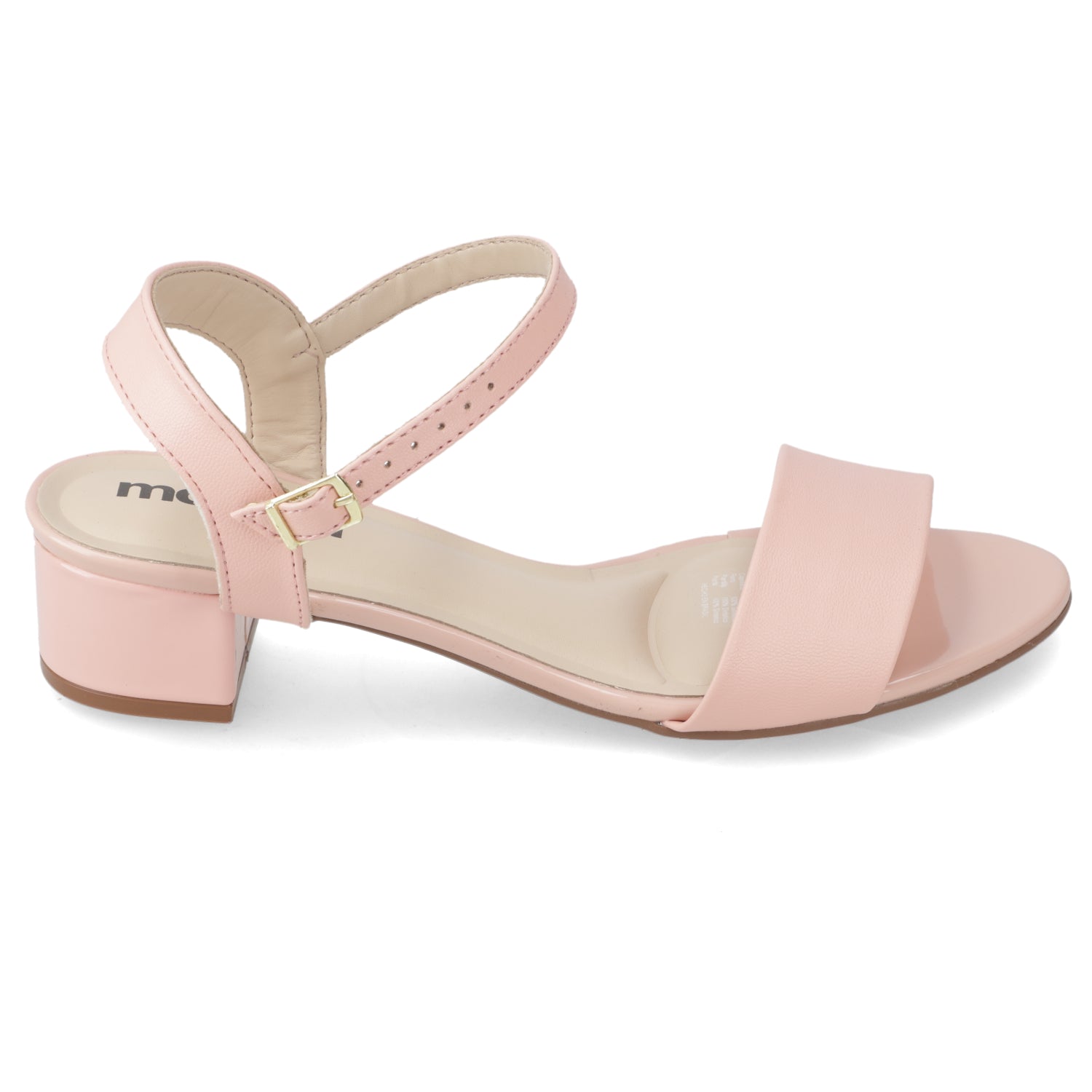 Sandalia Taco Ancho Bajo Rosado Moleca 35 / Rosado