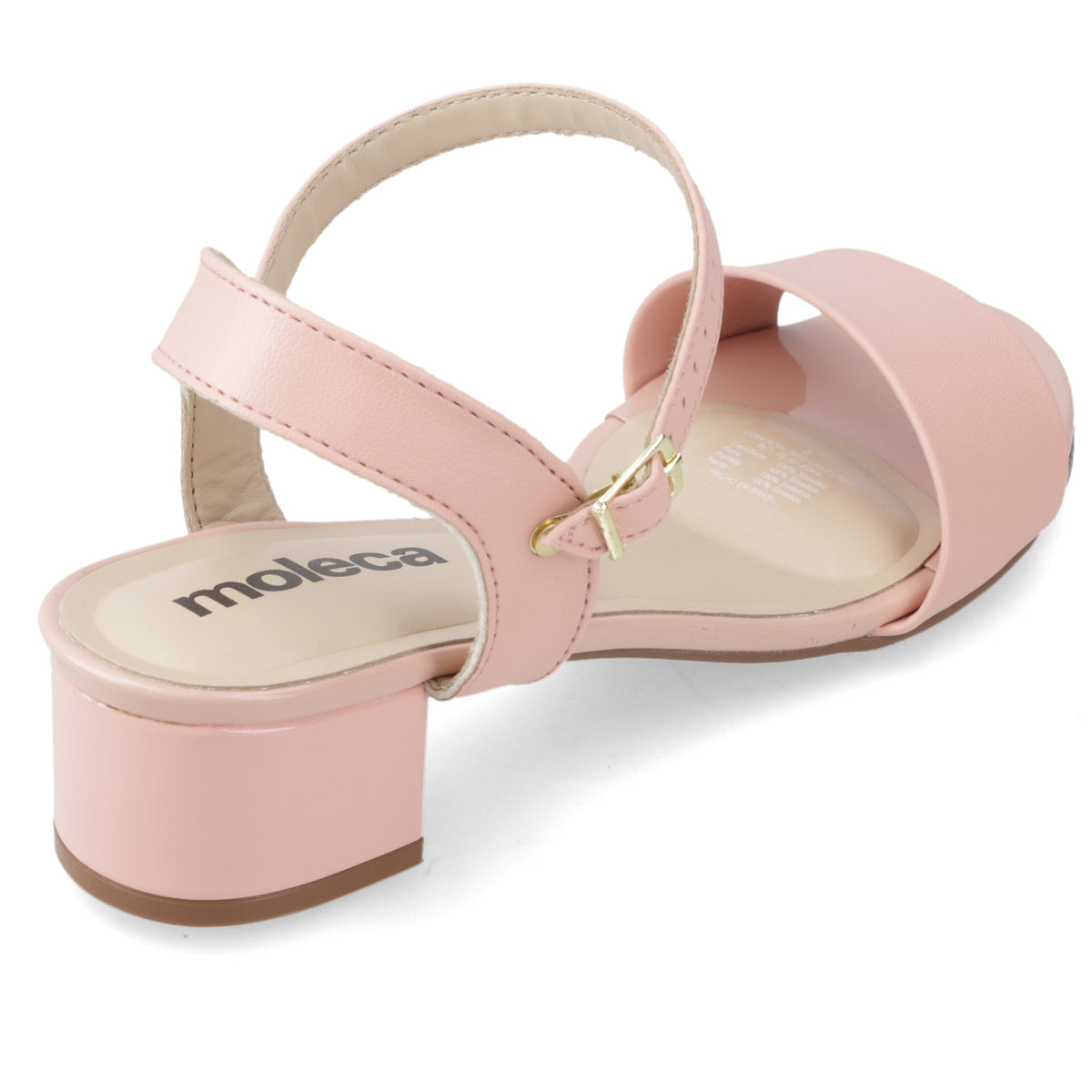 Sandalia Taco Ancho Bajo Rosado Moleca 35 / Rosado