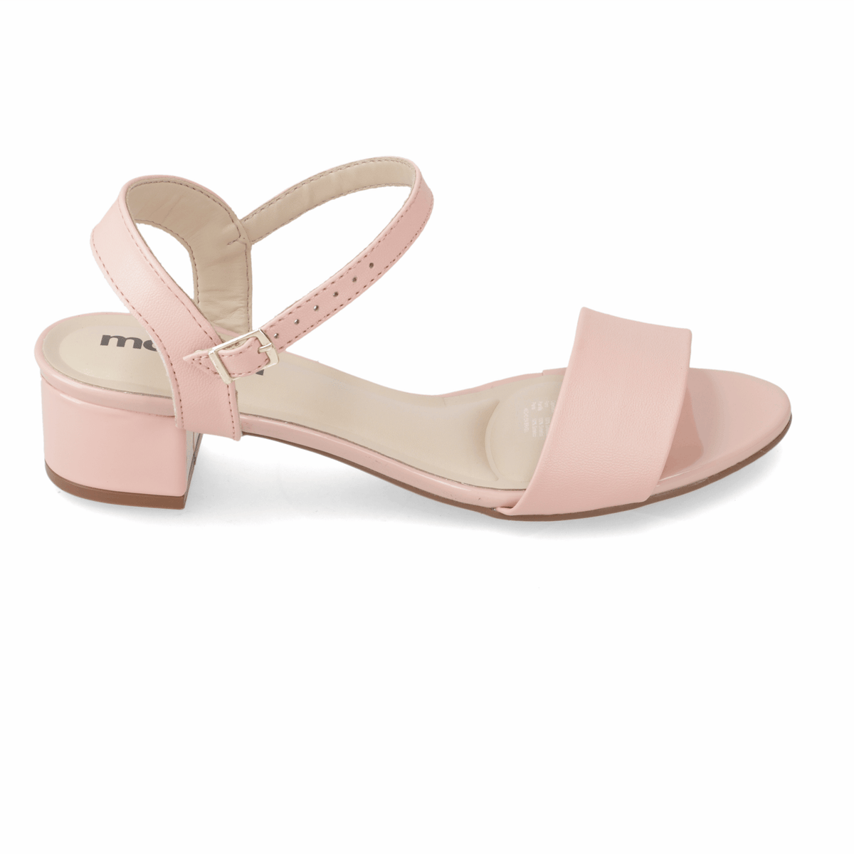 Sandalia Taco Ancho Bajo Rosado Moleca 35 / Rosado