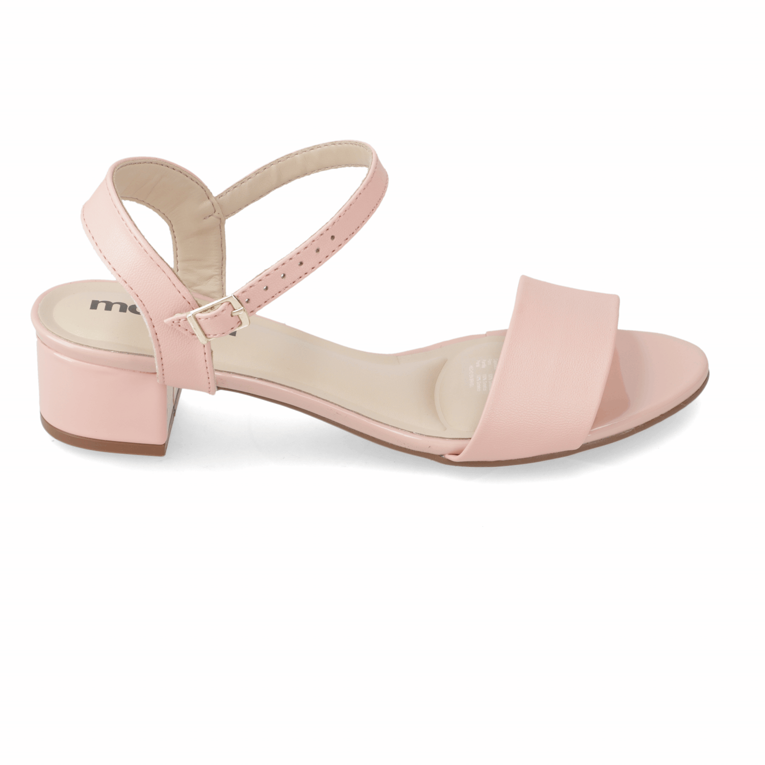 Sandalia Taco Ancho Bajo Rosado Moleca 35 / Rosado