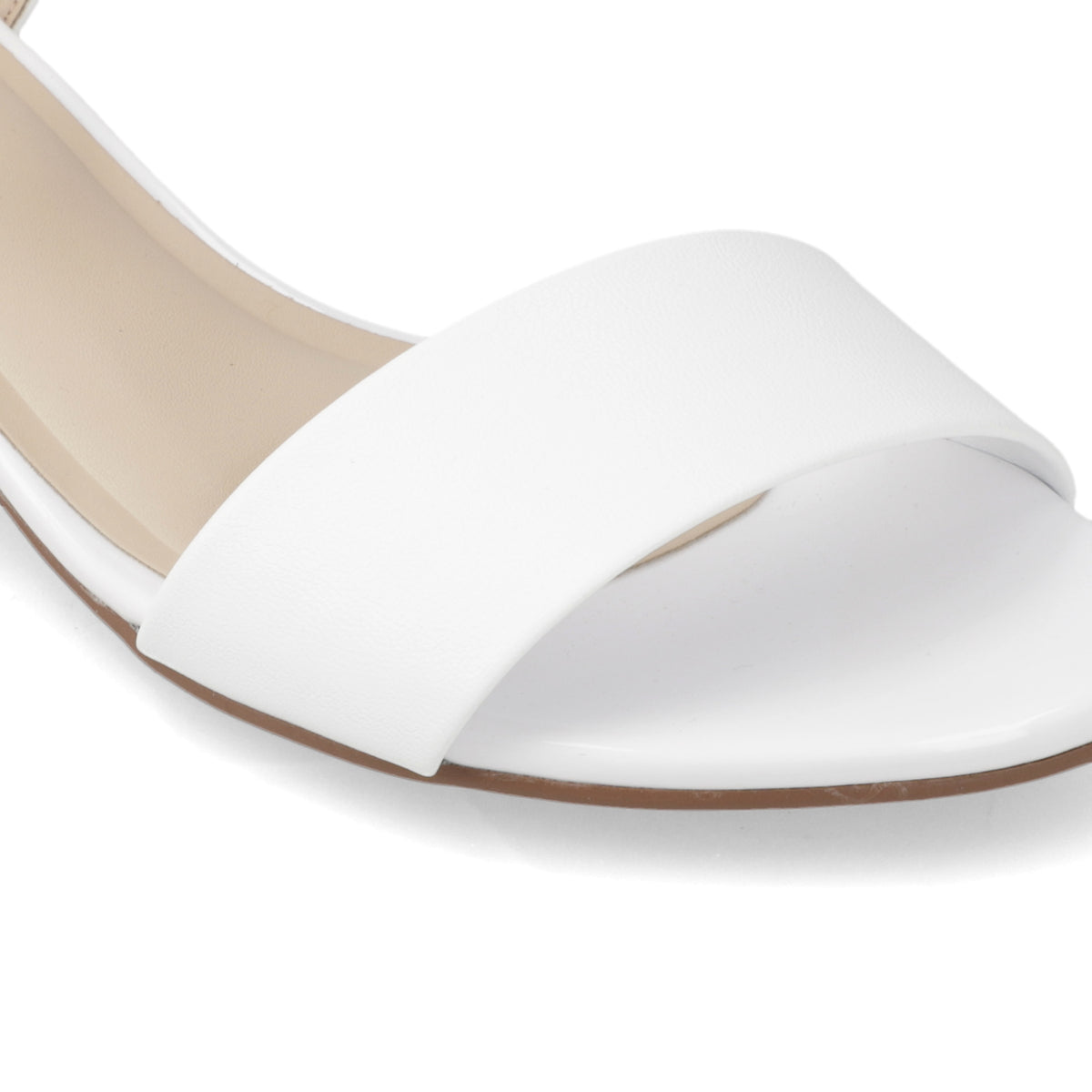 Sandalia Taco Ancho Bajo Blanco Moleca 35 / Blanco