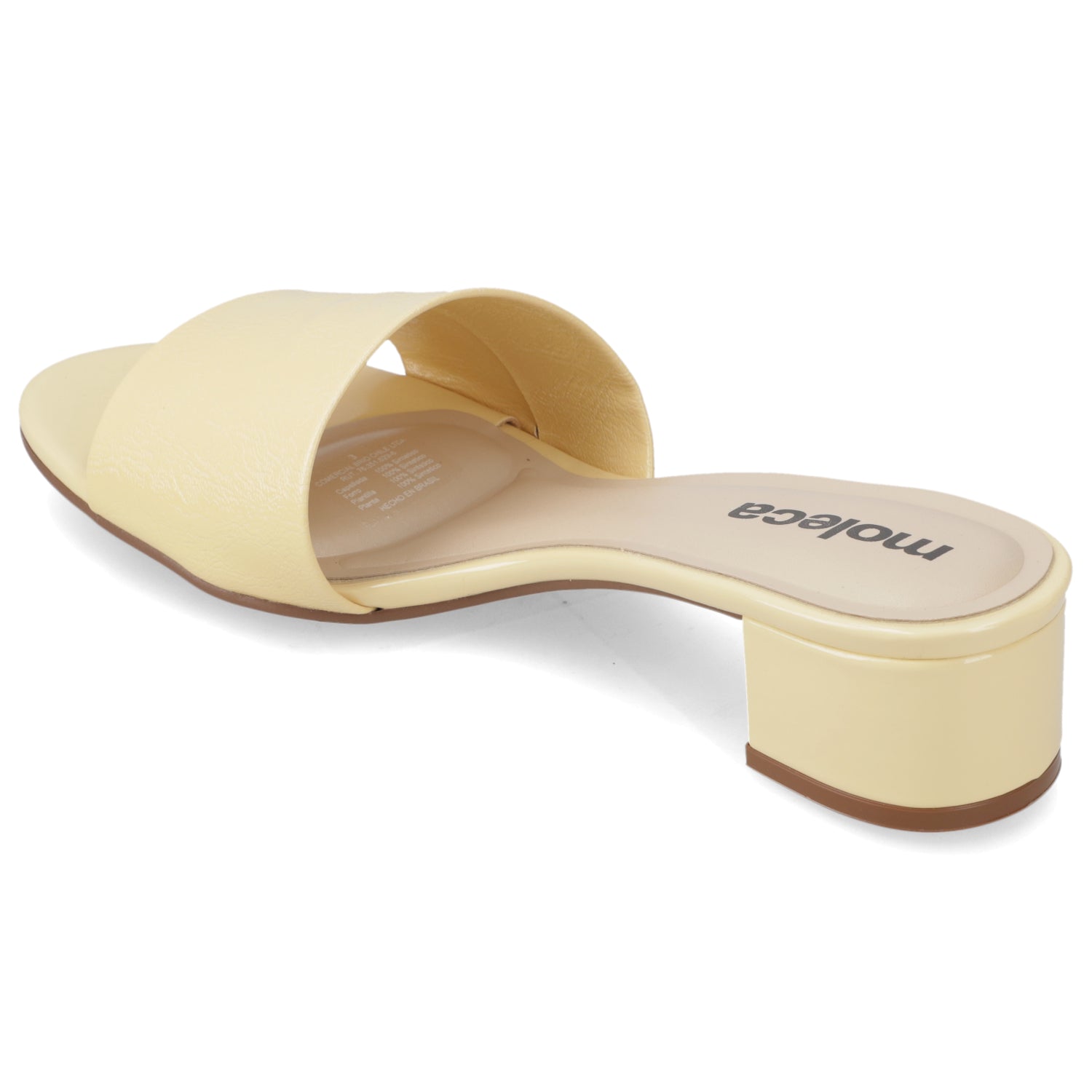 Sandalia Taco Ancho Bajo Amarillo Moleca 35 / Amarillo