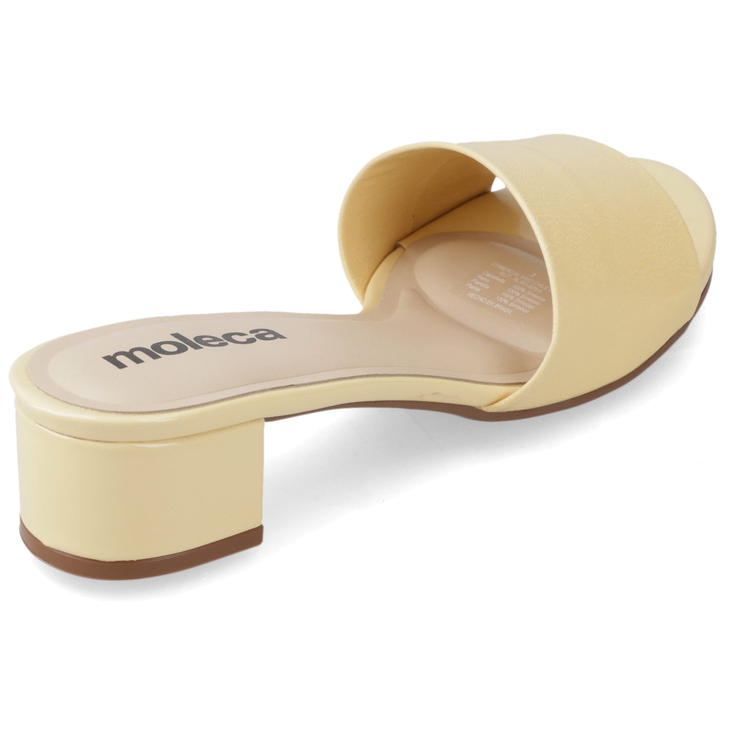 Sandalia Taco Ancho Bajo Amarillo Moleca 35 / Amarillo