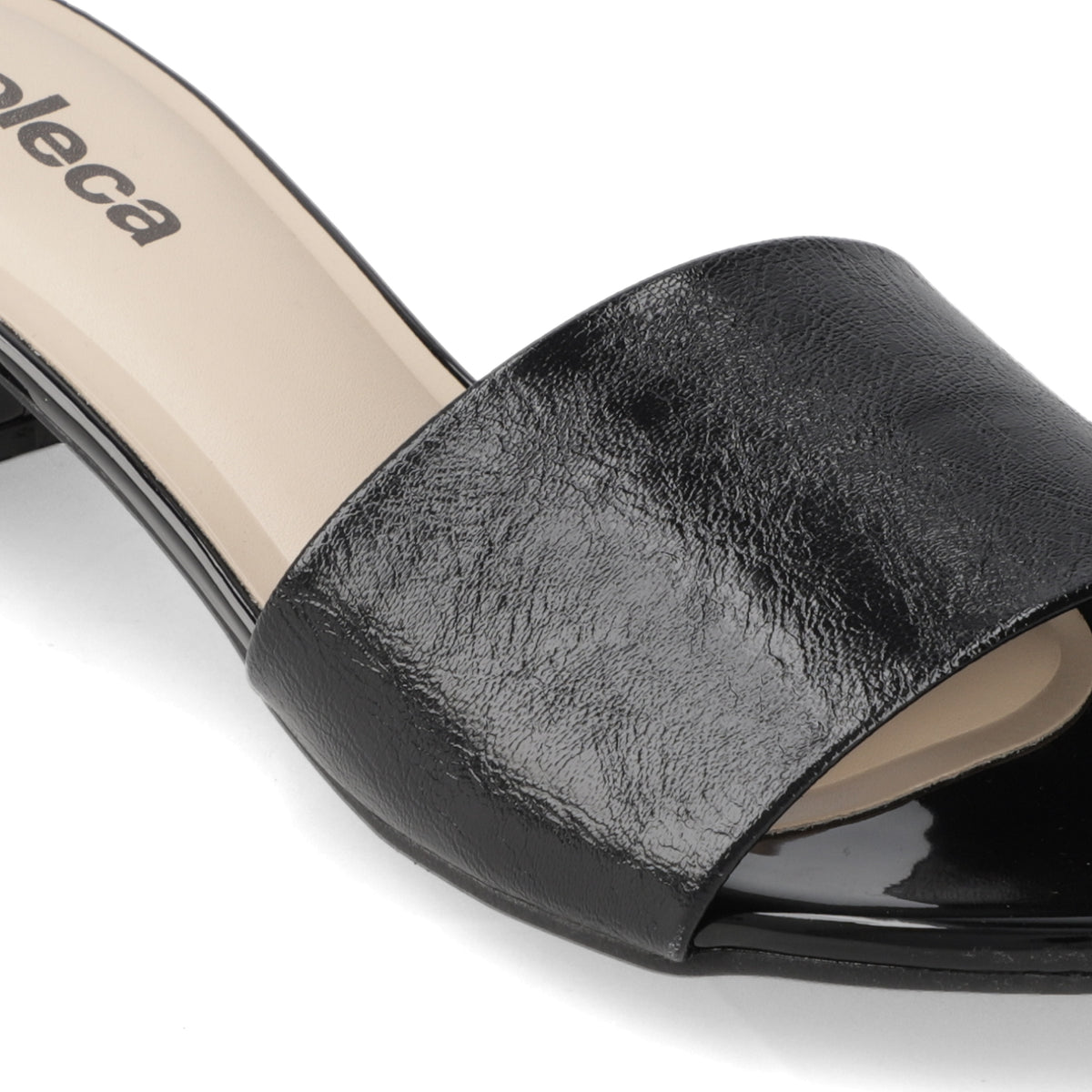 Sandalia Taco Ancho Bajo Negro Moleca 35 / Negro