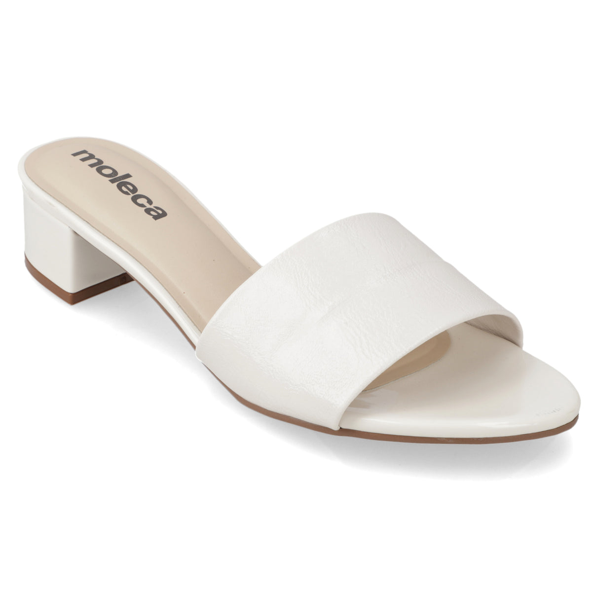 Sandalia Taco Ancho Bajo Blanco OFF Moleca 35 / Blanco OFF