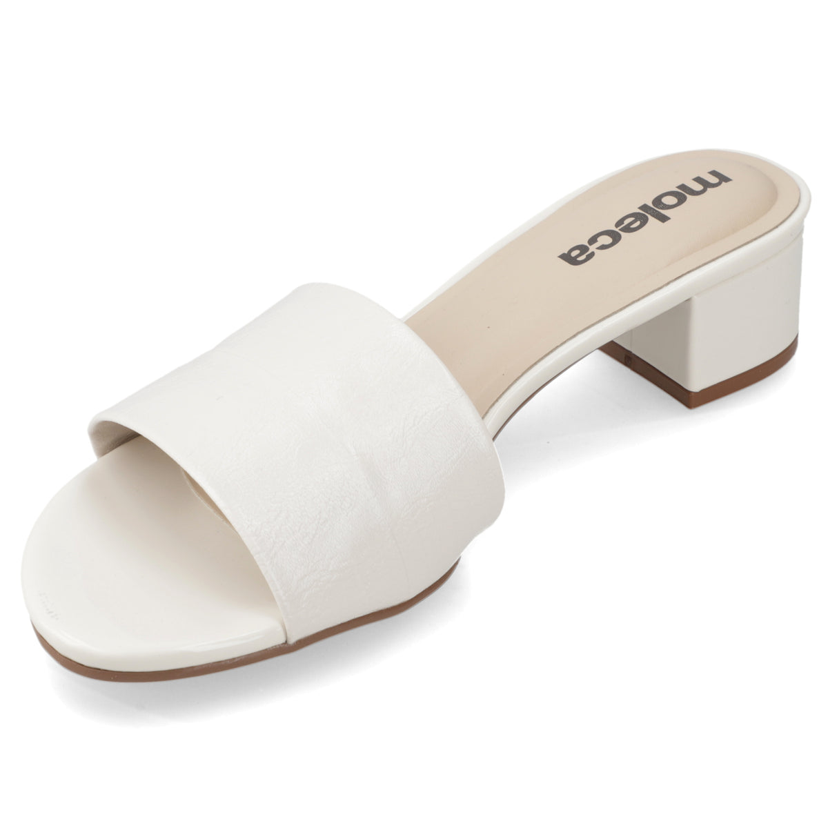 Sandalia Taco Ancho Bajo Blanco OFF Moleca 35 / Blanco OFF