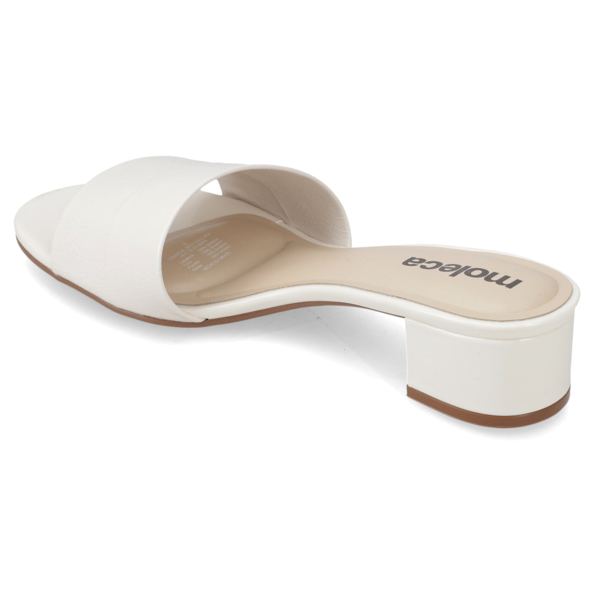 Sandalia Taco Ancho Bajo Blanco OFF Moleca 35 / Blanco OFF