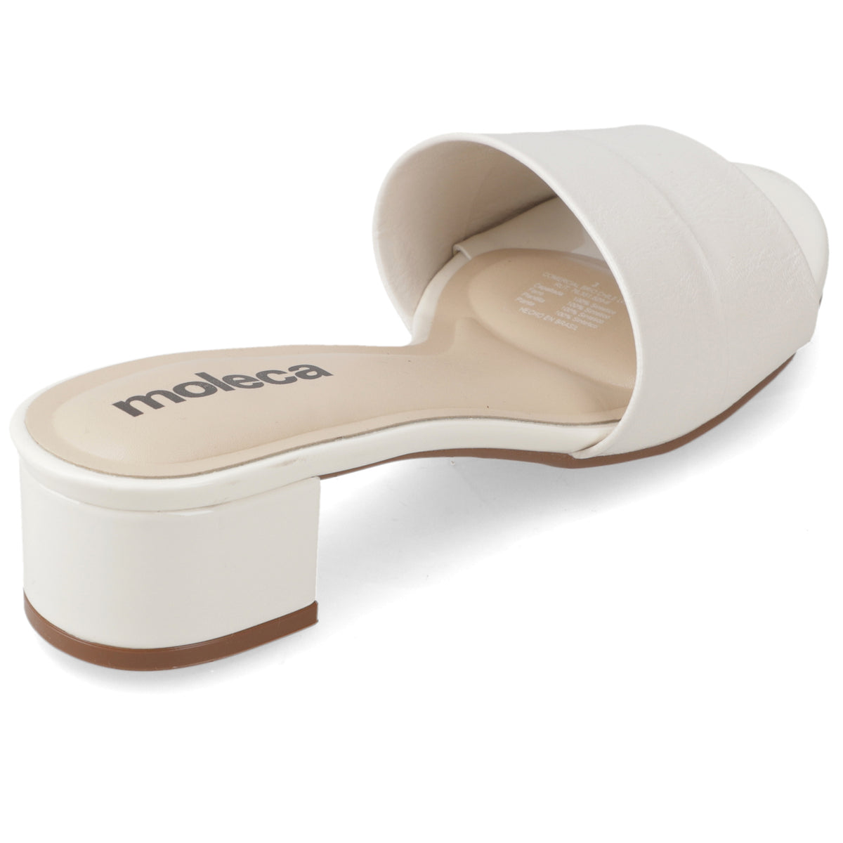 Sandalia Taco Ancho Bajo Blanco OFF Moleca 35 / Blanco OFF