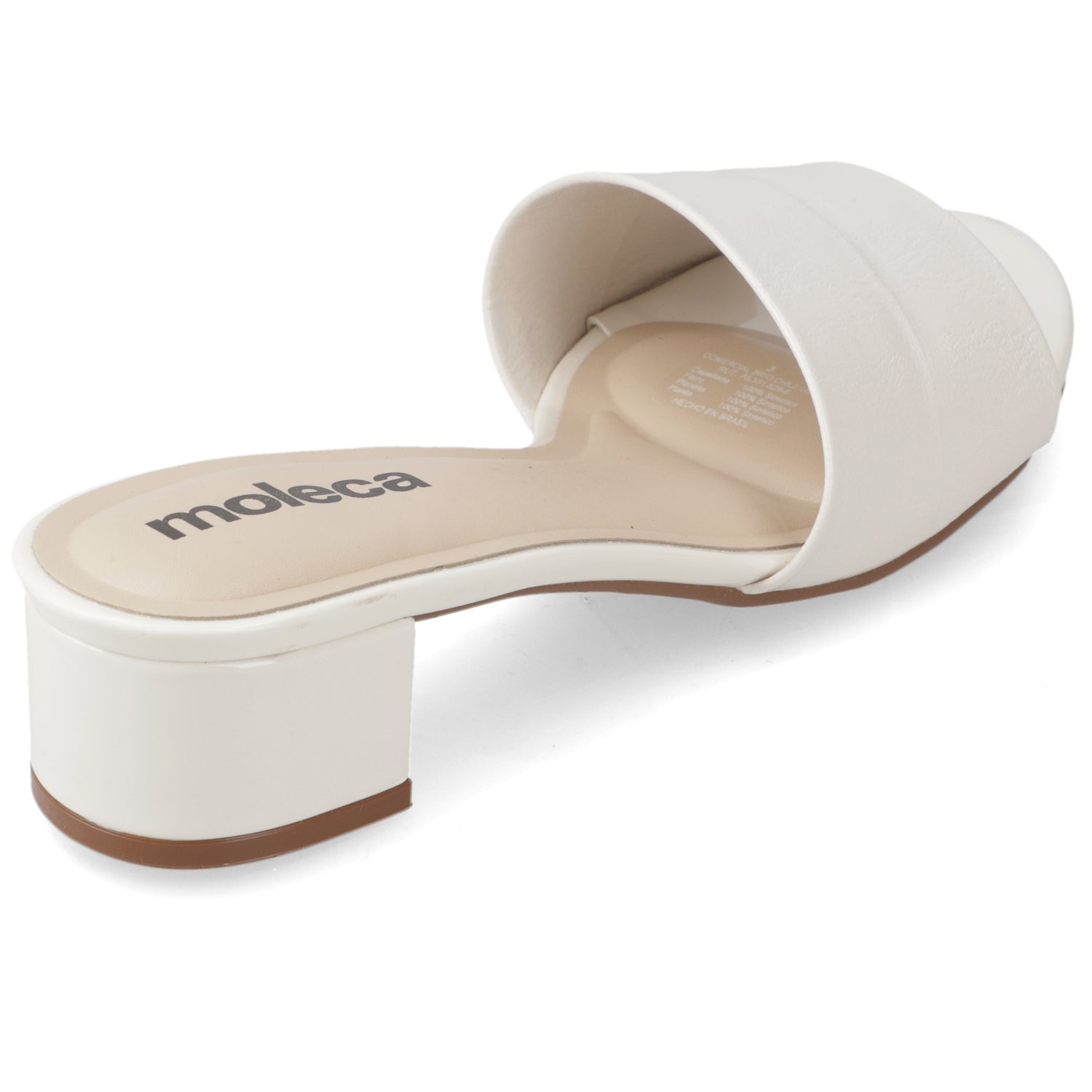 Sandalia Taco Ancho Bajo Blanco OFF Moleca 35 / Blanco OFF