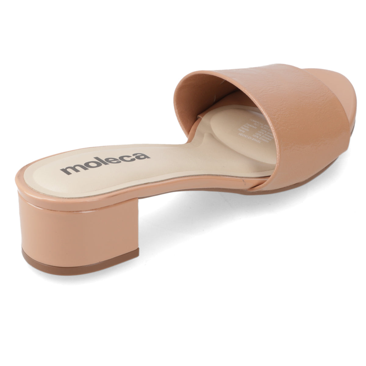 Sandalia Taco Ancho Bajo Nude Moleca 35 / Nude