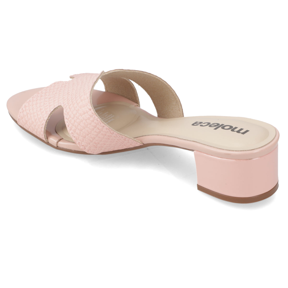 Sandalia Taco Ancho Bajo Rosado Moleca 35 / Rosado