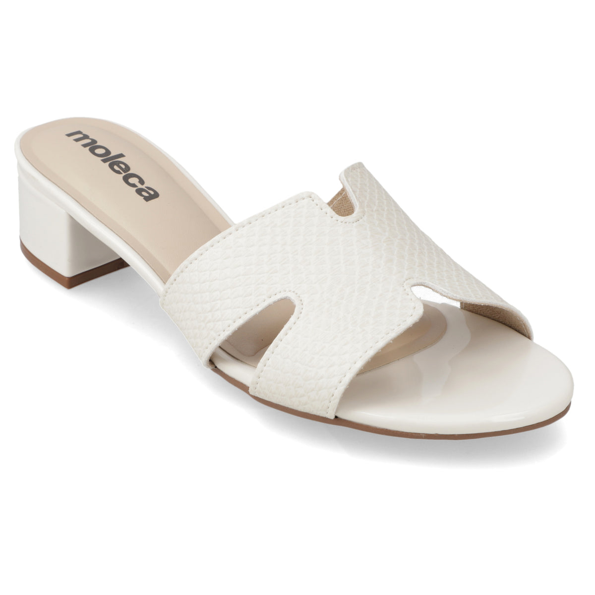 Sandalia Taco Ancho Bajo Blanco OFF Moleca 35 / Blanco OFF