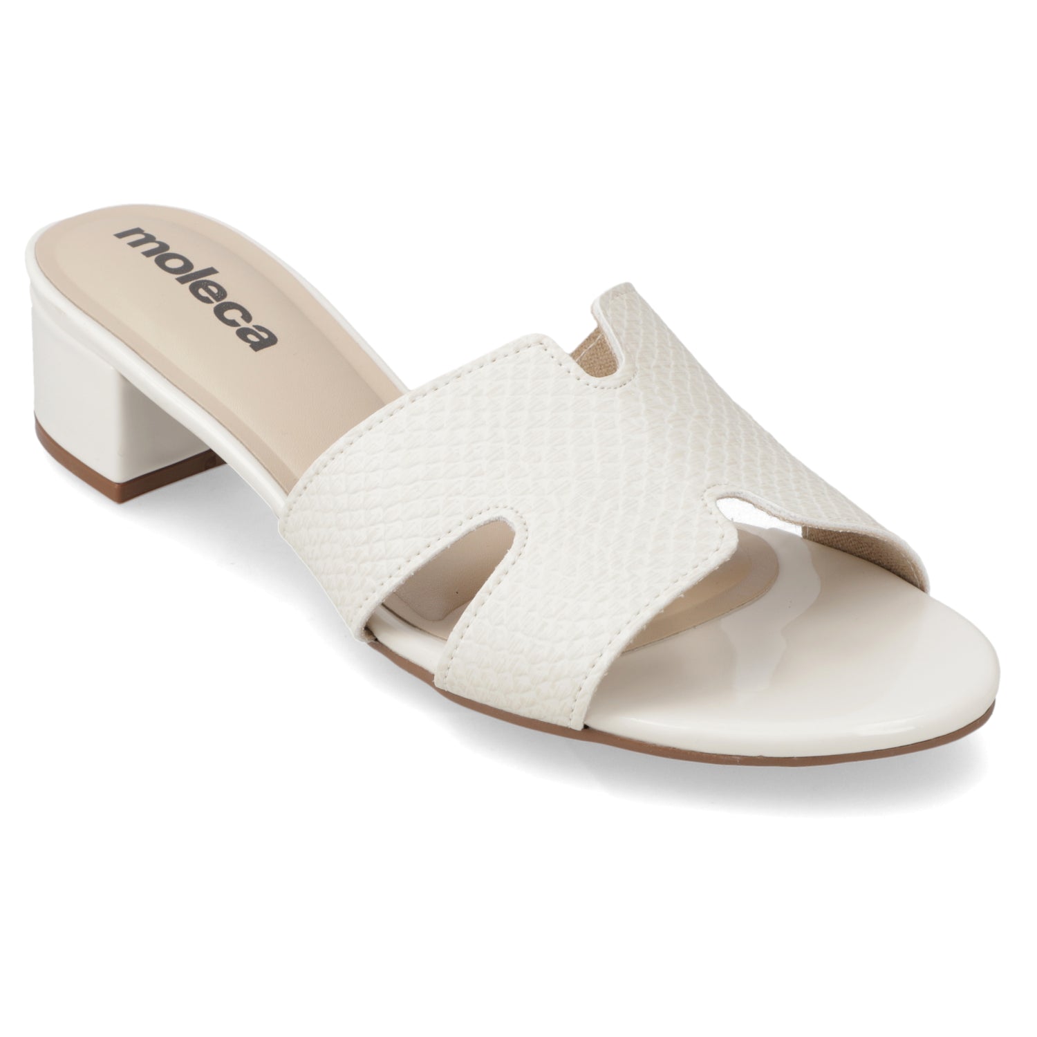 Sandalia Taco Ancho Bajo Blanco OFF Moleca 35 / Blanco OFF