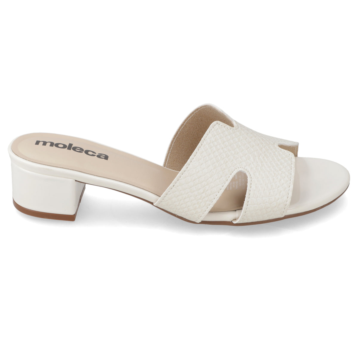 Sandalia Taco Ancho Bajo Blanco OFF Moleca 35 / Blanco OFF