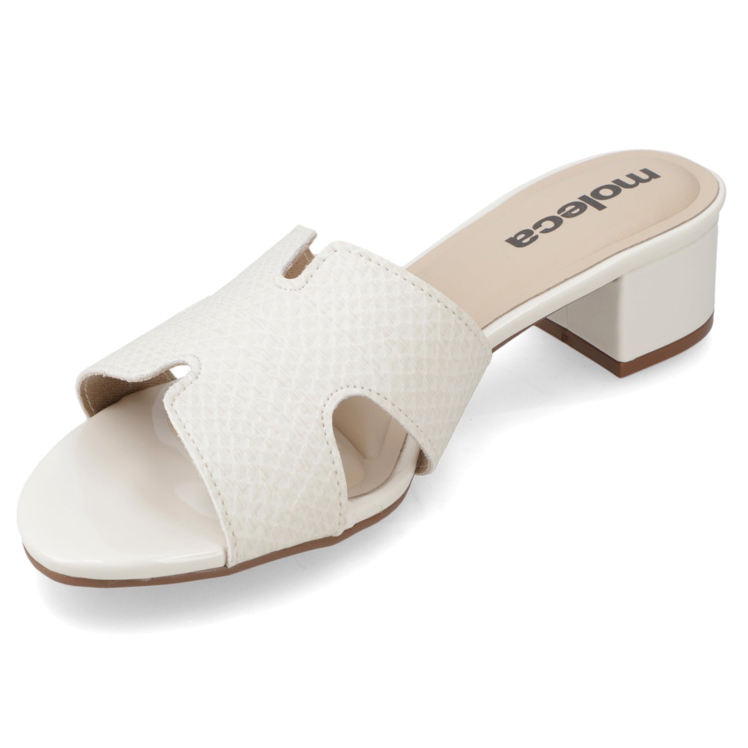 Sandalia Taco Ancho Bajo Blanco OFF Moleca 35 / Blanco OFF