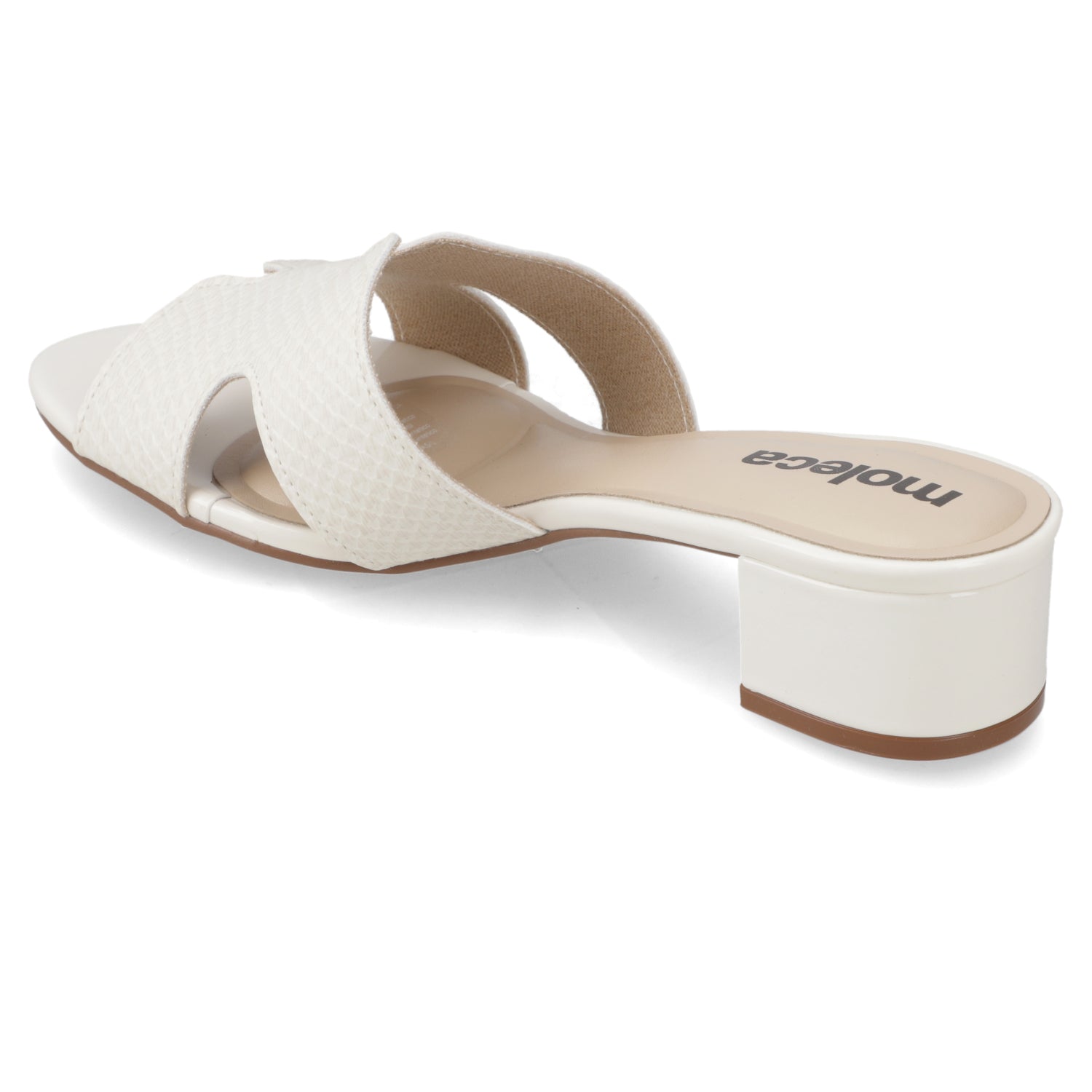 Sandalia Taco Ancho Bajo Blanco OFF Moleca 35 / Blanco OFF