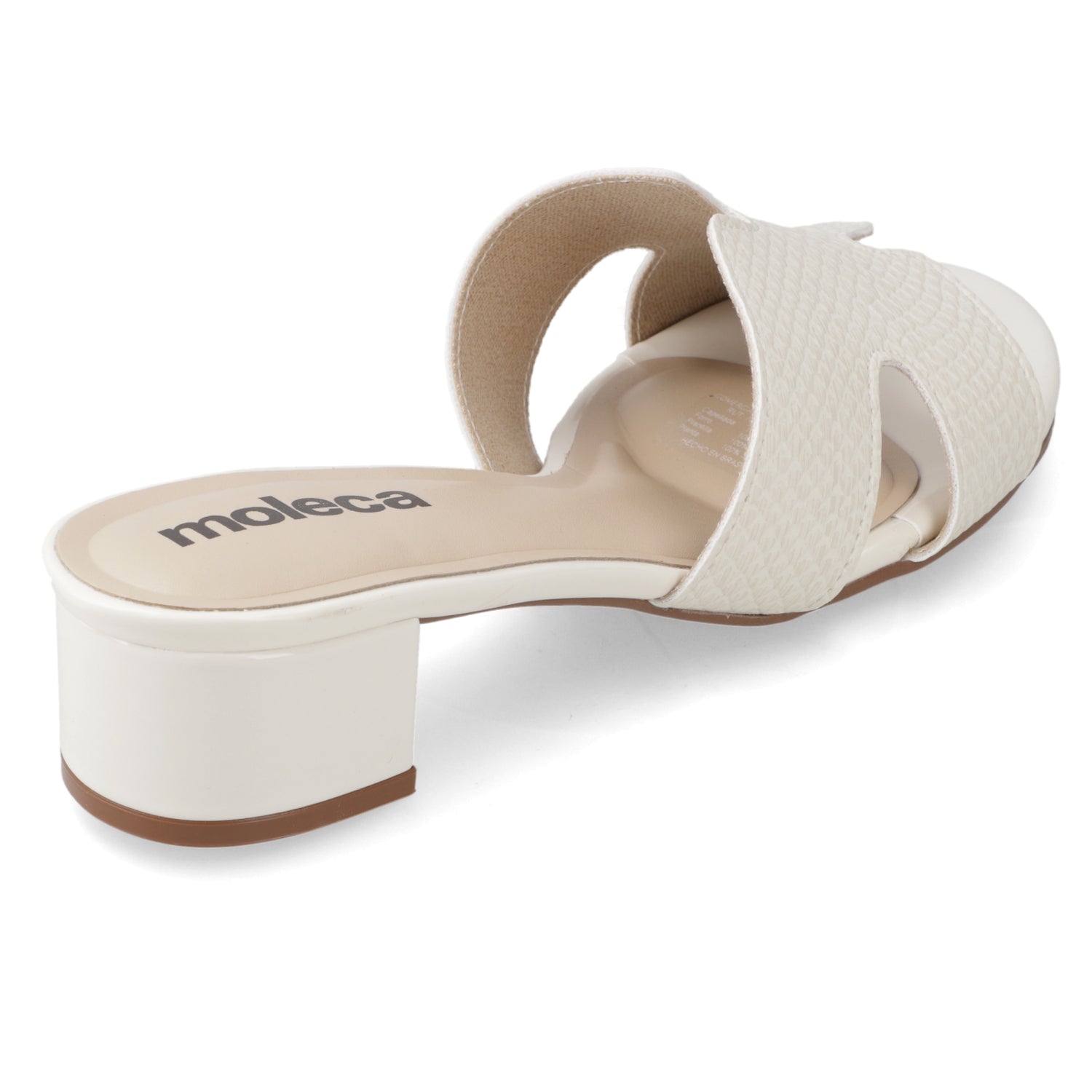 Sandalia Taco Ancho Bajo Blanco OFF Moleca 35 / Blanco OFF