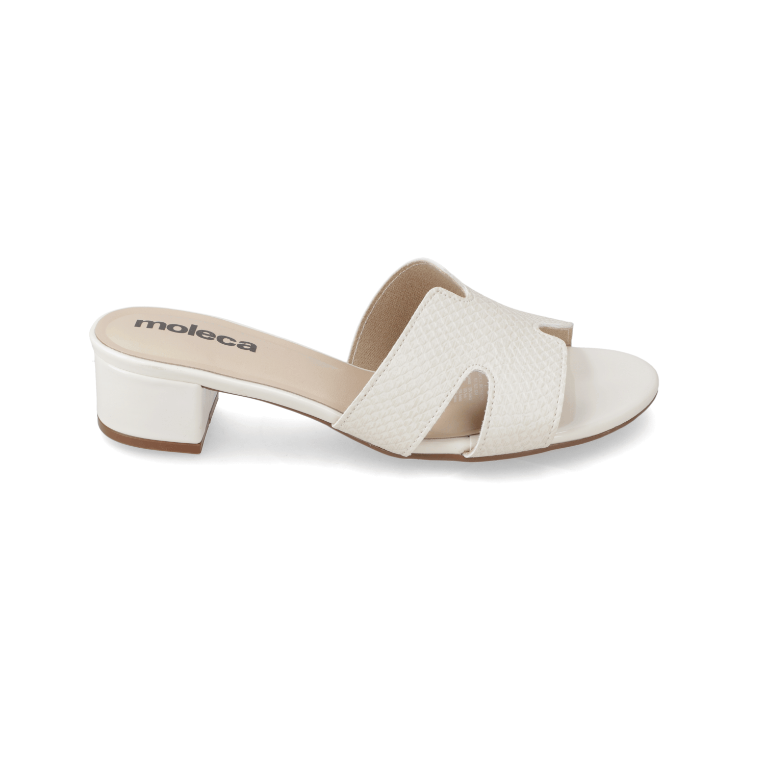 Sandalia Taco Ancho Bajo Blanco OFF Moleca 35 / Blanco OFF