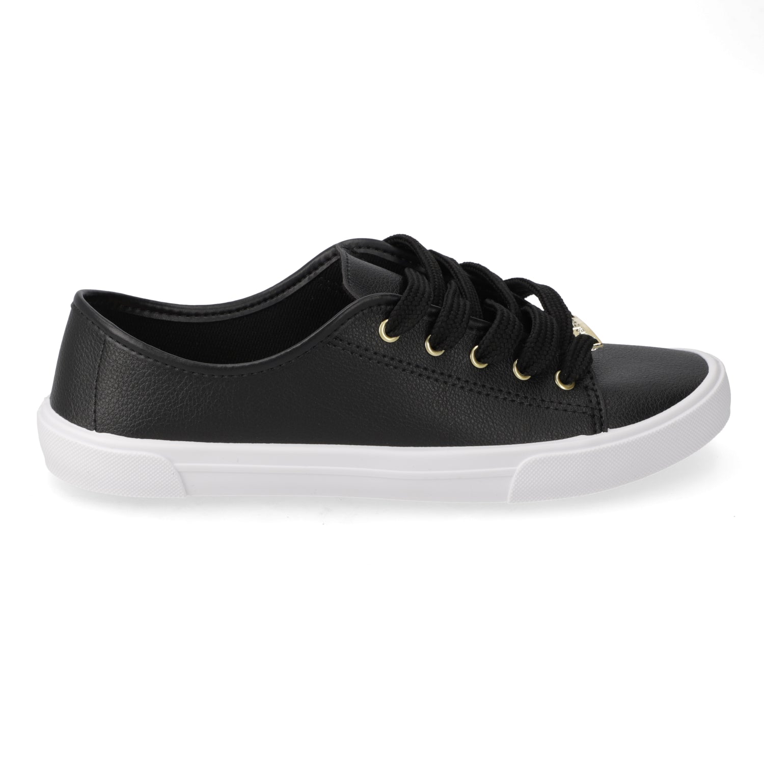 Zapatilla Casual Eco Cuero Negro 35 / Negro