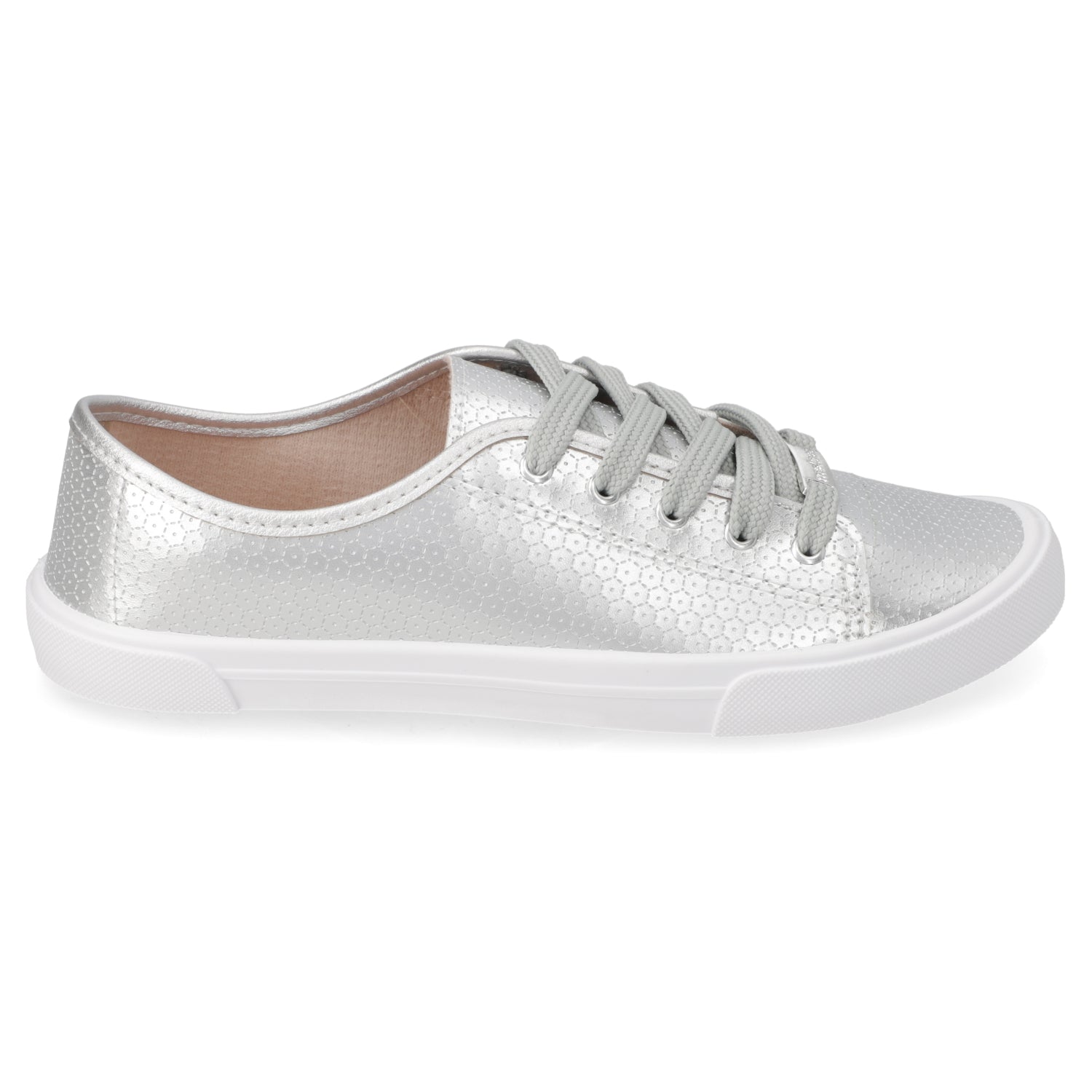 Zapatilla Casual Plateado Moleca 35 / Plateado
