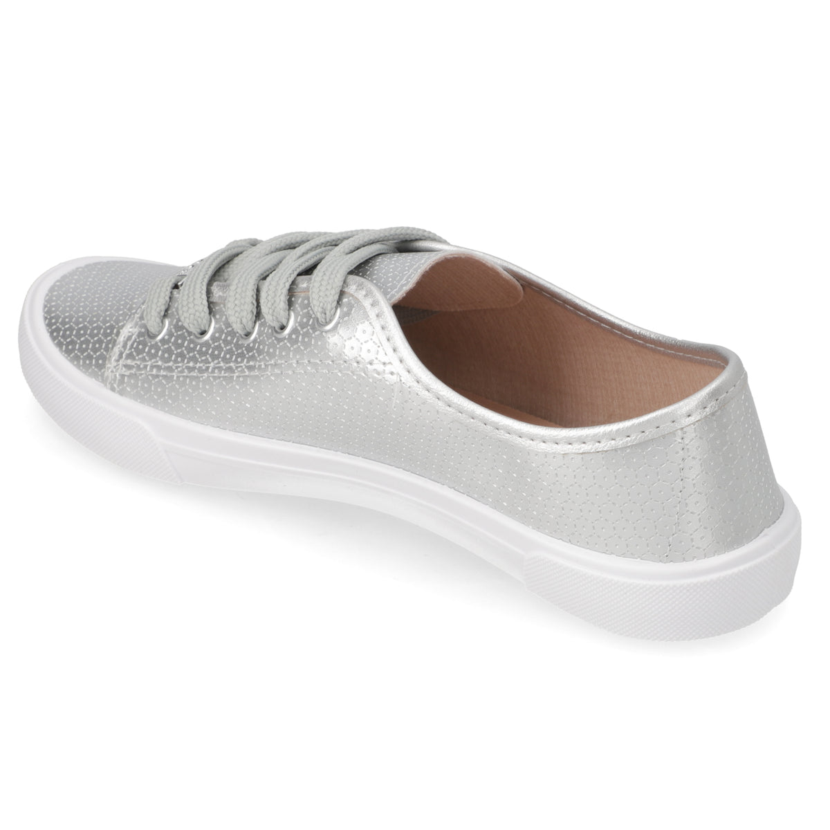 Zapatilla Casual Plateado Moleca 35 / Plateado