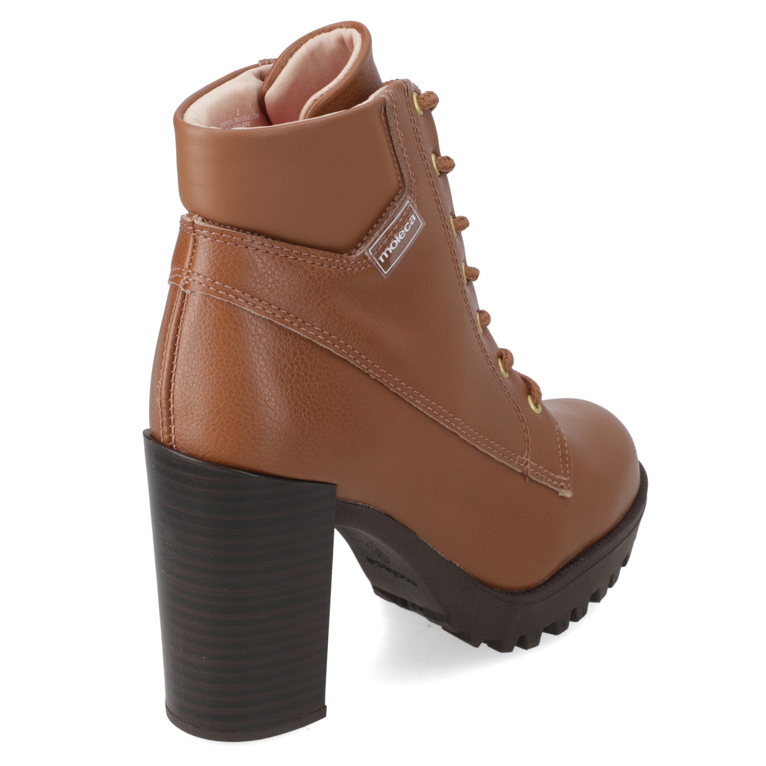 Botin Taco Ancho 10 cm Camel Moleca 35 / Camel
