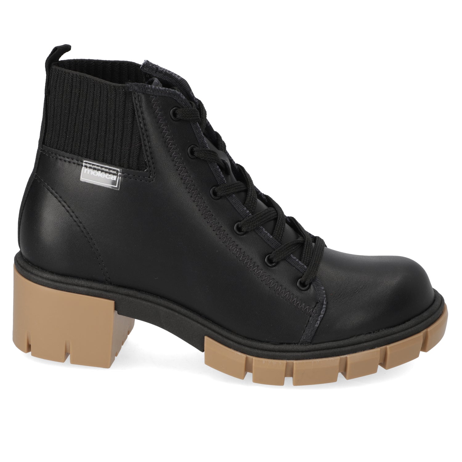Bota Taco Ancho 5 cm Negro Moleca 35 / Negro