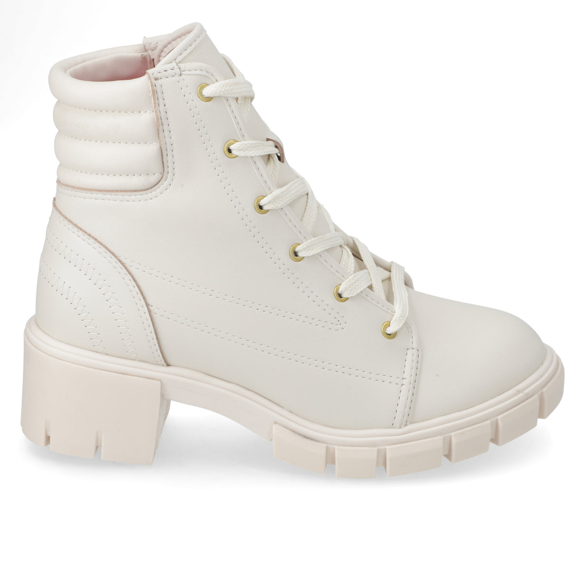 Bota Taco Ancho 5 cm Blanco Moleca 35 / Blanco