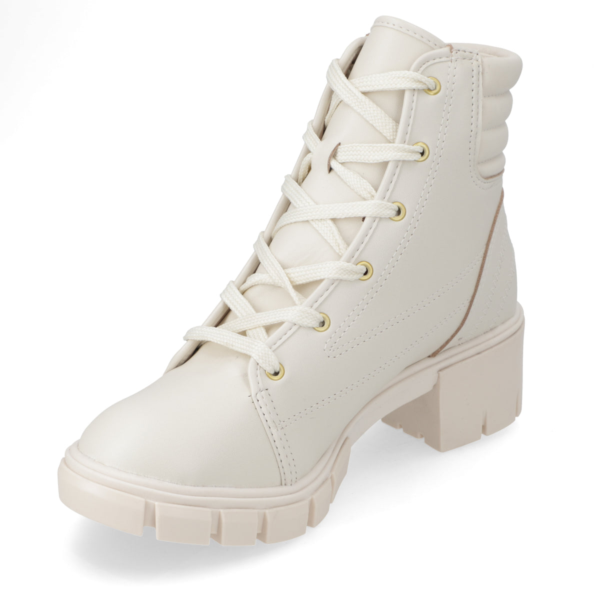 Bota Taco Ancho 5 cm Blanco Moleca 35 / Blanco