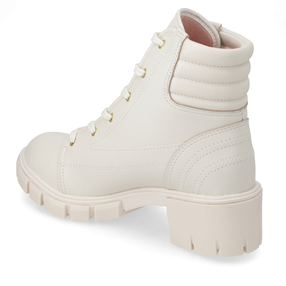 Bota Taco Ancho 5 cm Blanco Moleca 35 / Blanco