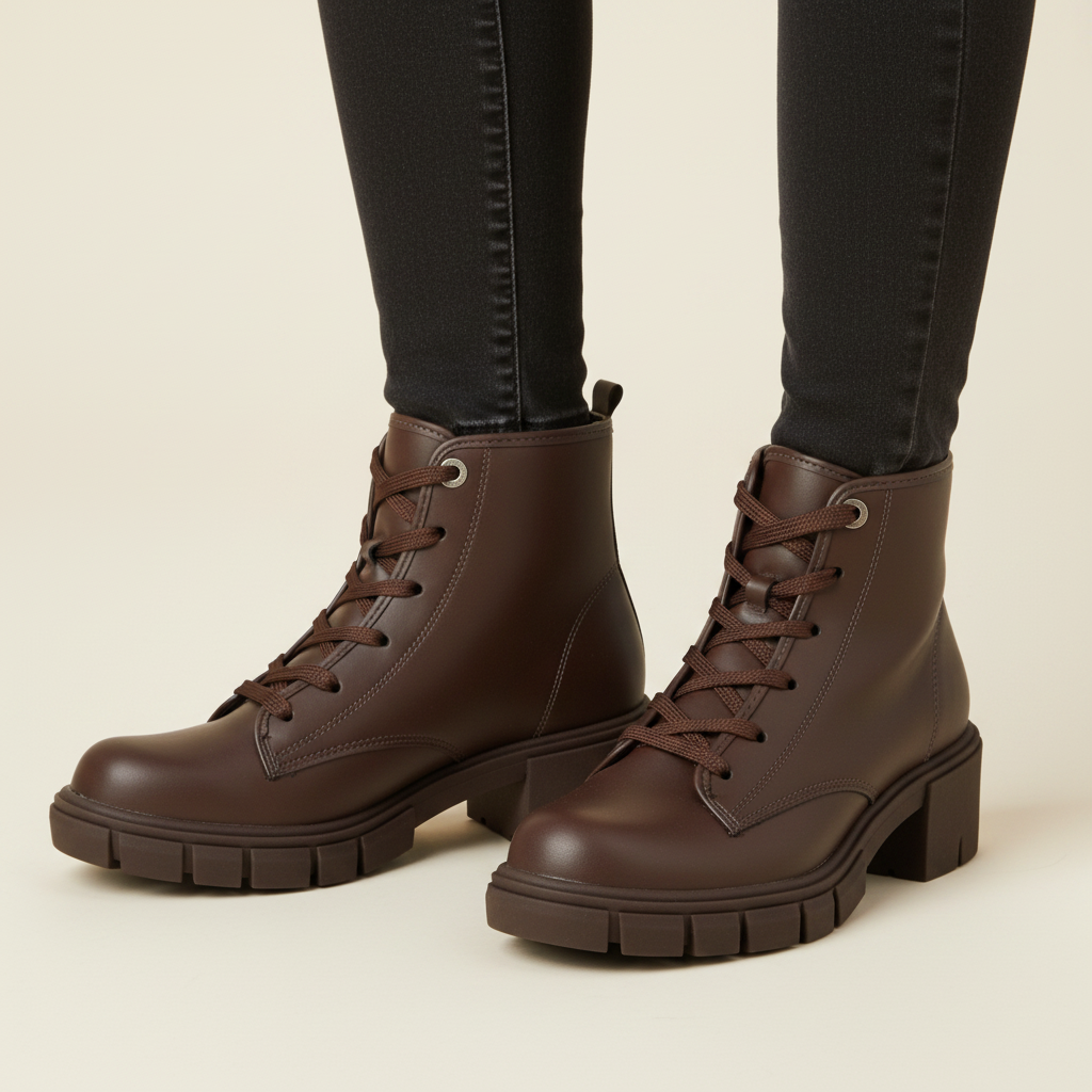 Bota Taco Ancho 5 cm Chocolate Moleca 35 / Chocolate